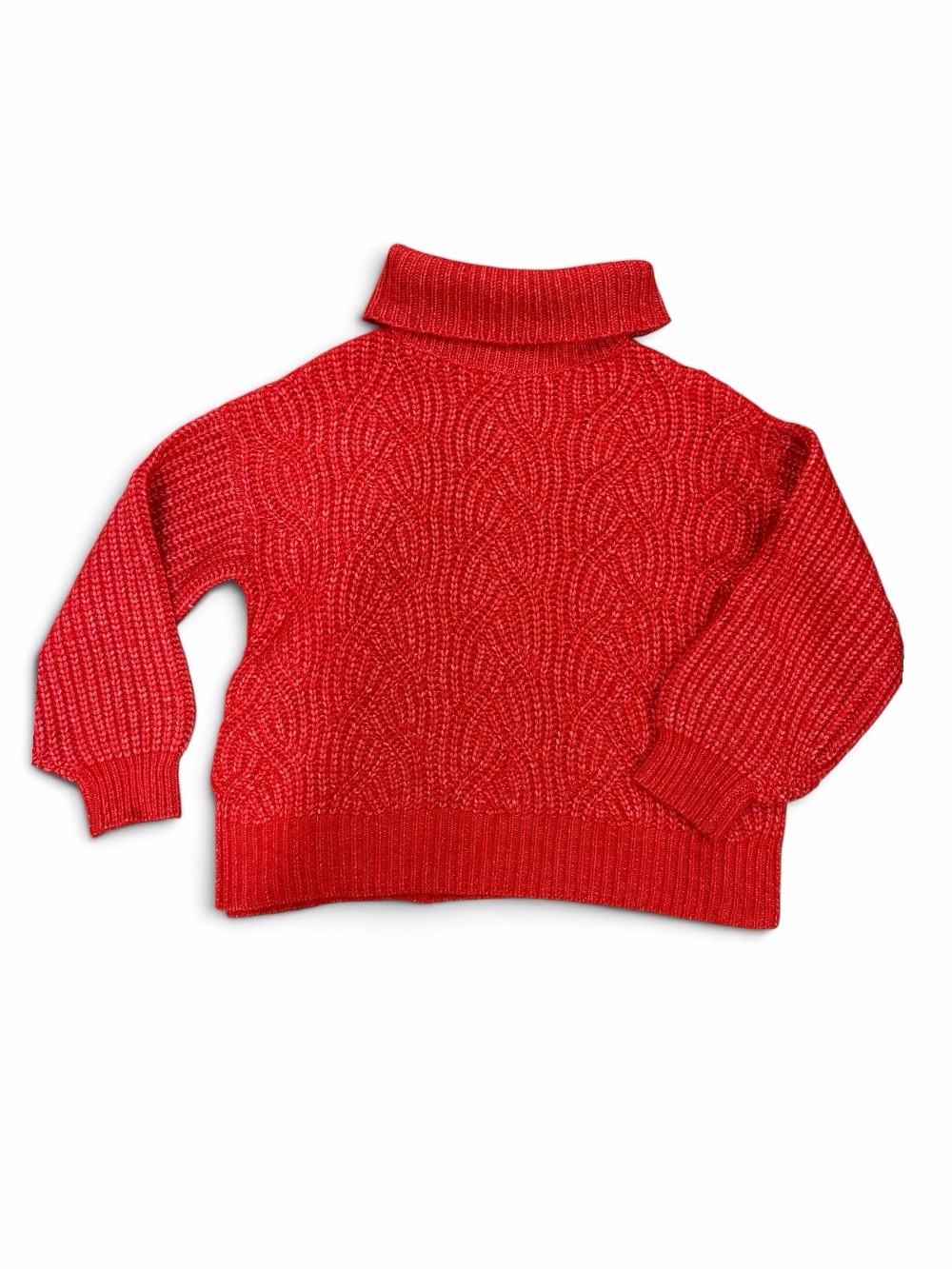 a new day Red Cable-Knit Turtleneck Sweater
